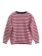 Arrival Baby Kids Puppy Logo and Striped Pattern Crew Neck Long Sleeves Knitted Top-4