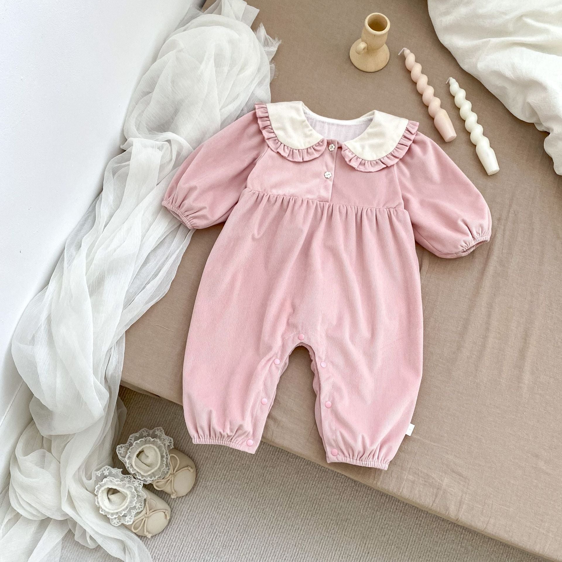Arrival Autumn Baby Girls Long Sleeves Rabbits Design Romper-1