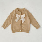 Autumn Arrival Baby Girls Comfortable Butterfly-bow Decorated Knitted Long Sleeves Cardigan-2