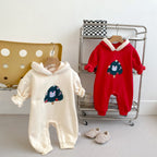 Autumn and Winter Arrival Baby Unisex Christmas Tree Pattern Long Sleeves Casual Rompers-3