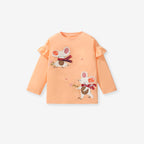 Arrival Autumn Girls’ Animals And Flowers Cartoon Pattern Long Sleeves T-Shirt In European And American Style For Summer-1