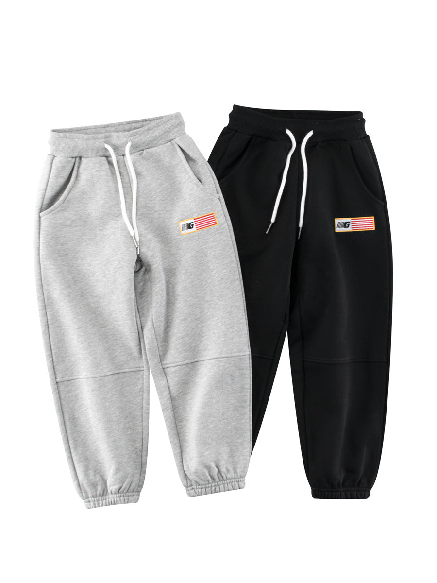 Autumn and Spring New Arrival Modern Casual Kids Versatile Letters and Striped Logo Sportswear Pants-4