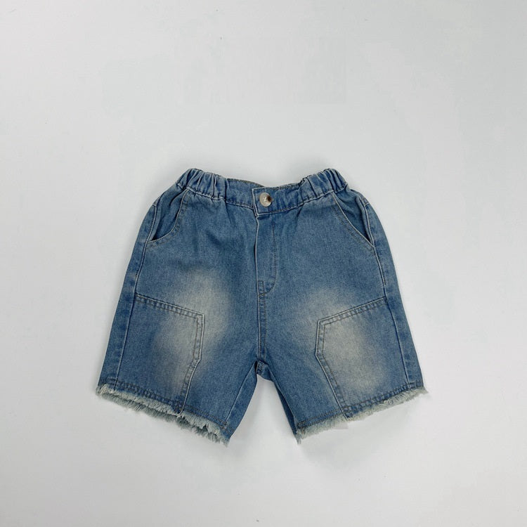 Arrival Summer Unisex Street Fashion Cool and Casual Washed Denim Shorts-0