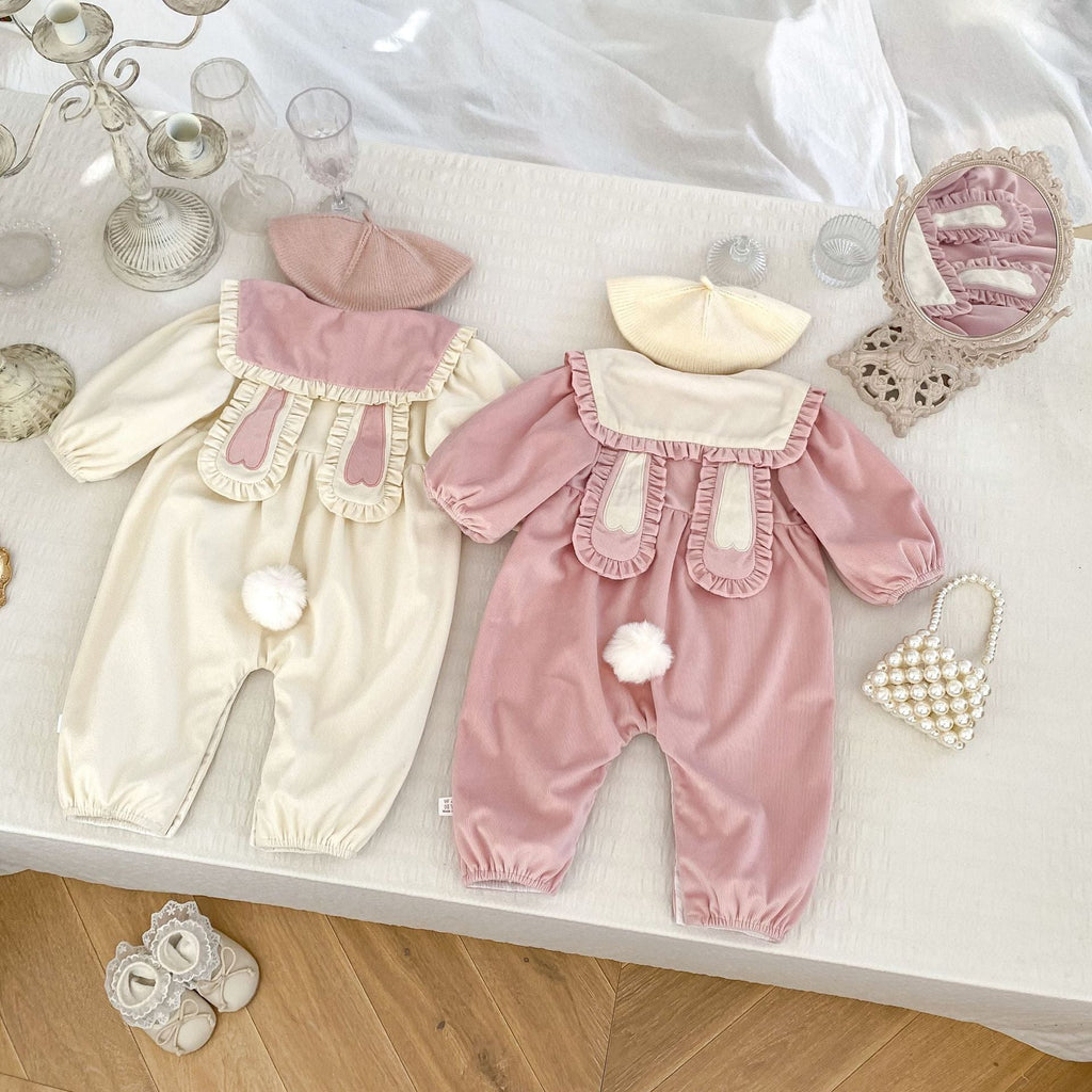 Arrival Autumn Baby Girls Long Sleeves Rabbits Design Romper-0