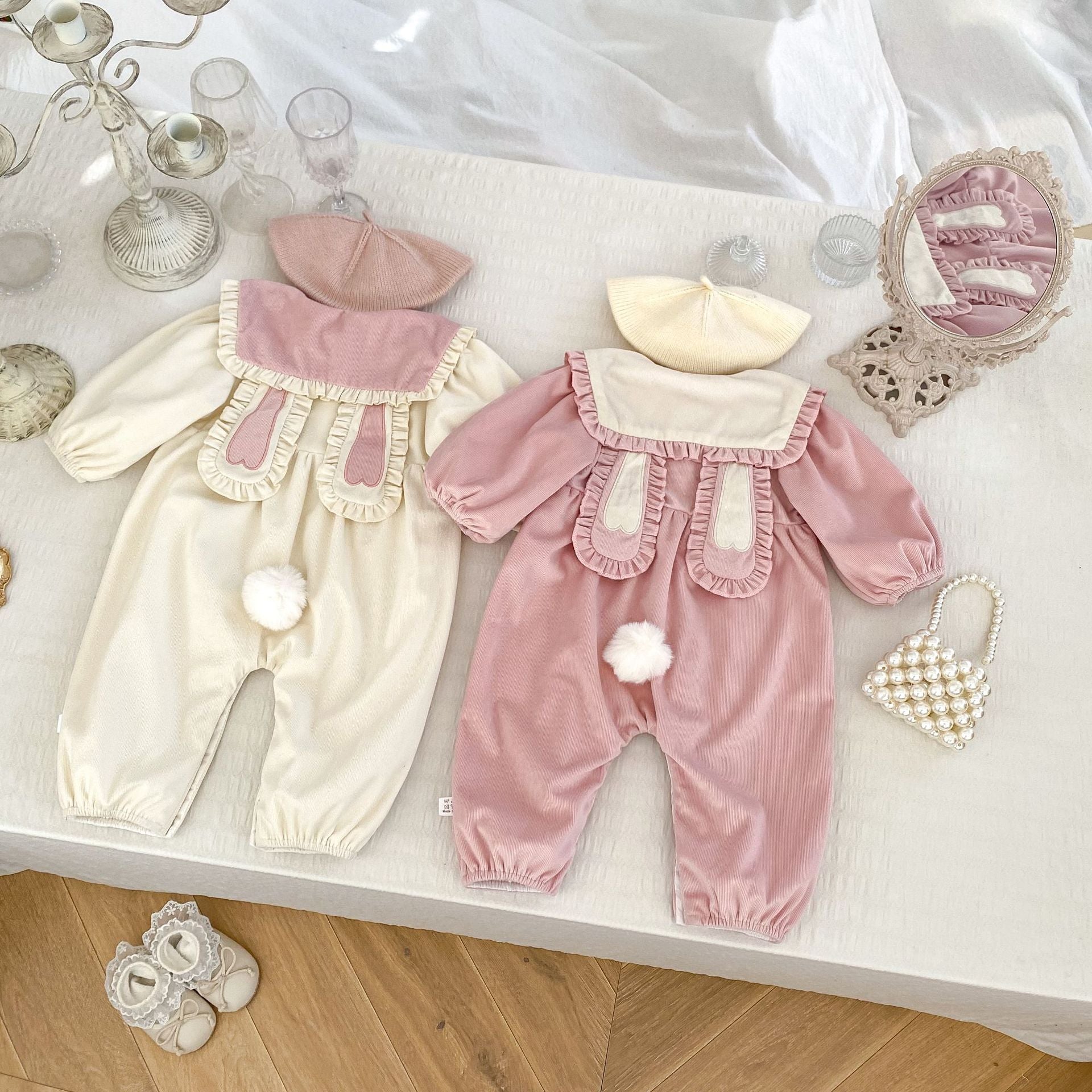 Arrival Autumn Baby Girls Long Sleeves Rabbits Design Romper-0