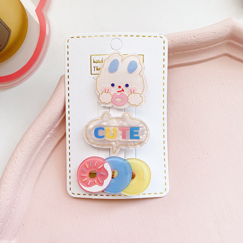 Children’s Cute Acrylic Small Animal Girl Heart Side Hairpin Hair Clips-6